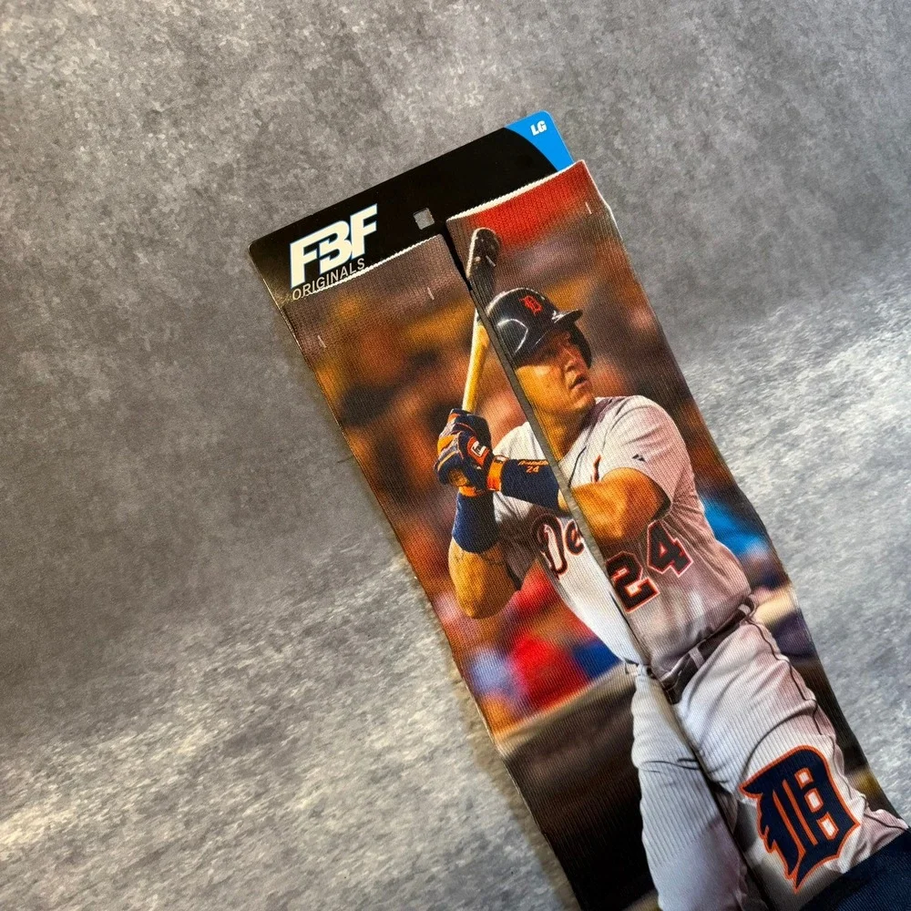 FBF Originals Miguel Cabrera Detroit‎ Tigers MLB Crew Socks Mens Large New